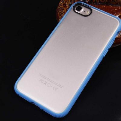 Transparent 3 in 1 Soft TPU + PC Frame Back Cover Case for iPhone 7 - Blue 