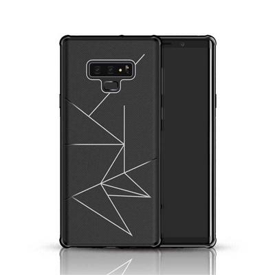 Anti-Slip Texture Design Sweatproof Anti-Fingerprint Anti-Drop Car Magnet Adsorption Soft TPU Back Cover Protective Case for Samsung Galaxy Note 9 - Black