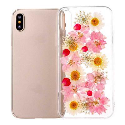 Transparent Real Flowers Specimen Epoxy Soft TPU Back Case for iPhone XR 6.1 - Chrysanthemum No.4