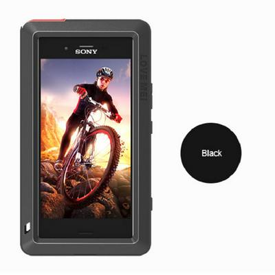 Love Mei Detachable 360 Degree Protecting Aluminium Frame + TPU Back Cover + HD Tempered Glass Screen Protector Waterproof Powerful Case for SONY Xperia XZ1 Compact - Black