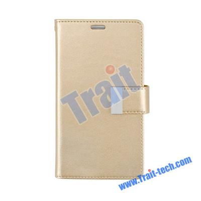 Mercury Goospery Rich Diary Series Magnetic Flip TPU+PU Leather Case for Samsung Galaxy S4 I9500 with Double Card Slot Pockets(Gold)