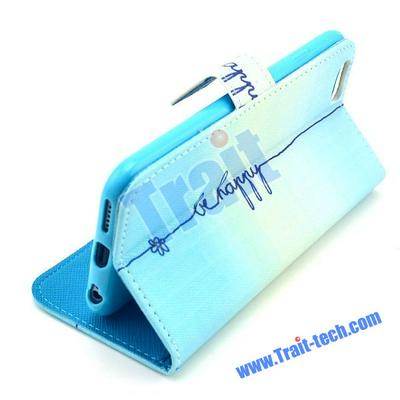 Beautiful Pattern Wallet Style Magnetic Flip Stand TPU+PU Leather Case for iPhone 6 Plus 6S Plus 5.5 inch (Letters)