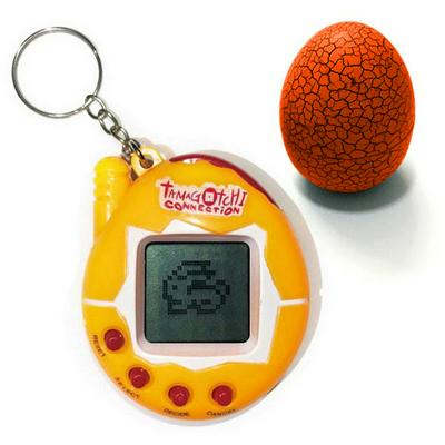 Tumbler Eggshell + Tamagotchi Virtual Electronic Dinosaur Egg Pet Machine Nostalgic Digital Electronic E-pet Handheld Game Cyber Funny Pet Daily Christmas Toy - Yellow