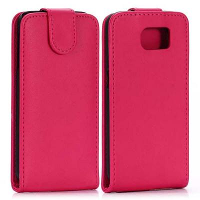 Vertical Magnetic Flip PC+PU Leather Case for Samsung G9200 Galaxy S6 (Rose)