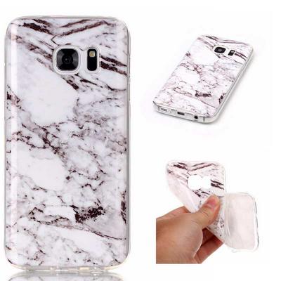 Marble Pattern IMD Craft Soft TPU Back Cover Case for Samsung Galaxy S7 / G9300 - White and Black