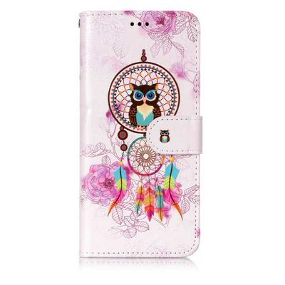 Bright Oil Smooth Surface Colored Painting PU Leather + Soft TPU Card Holder with Stand Support Wallet and Magnetic Buckle Case for Samsung Galaxy S9 - Dreaming Catcher