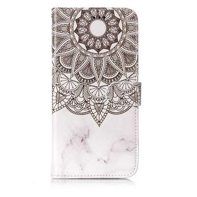 Bright Oil Smooth Surface Colored Painting PU Leather + Soft TPU Card Holder with Stand Support Wallet and Magnetic Buckle Case for Samsung Galaxy S9 - Mandala