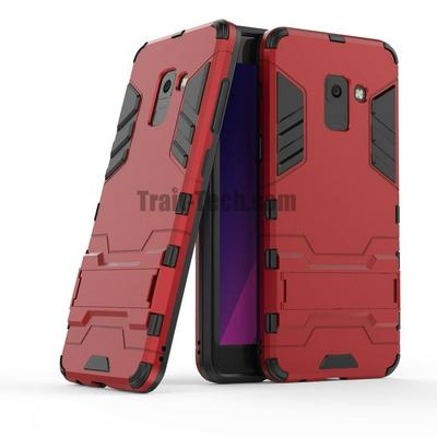 Armor Hybrid 2 in 1 Detachable Hard PC with Stand + Black TPU Back Cover Case for Samsung Galaxy A8 (2018) / A530 - Red