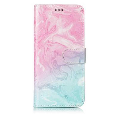 Marble Pattern  Colored Painting PU Leather + TPU Back Cover Case with Card Holder Wallet and Stand for Samsung Galaxy S9 - Green