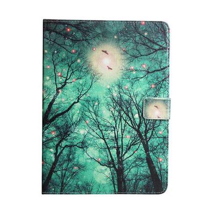 Color Painting Side Flip PU Leather + TPU with Magnetic Buckle and Stand Case for iPad 2 / 3 / 4 - The Sun and Trees