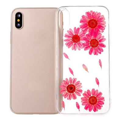 Transparent Real Flowers Specimen Epoxy Soft TPU Back Case for iPhone XR 6.1 - No.10