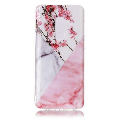 Color Painting Marble Pattern Soft TPU Back Cover Case for Samsung Galaxy S9 Plus - Plum