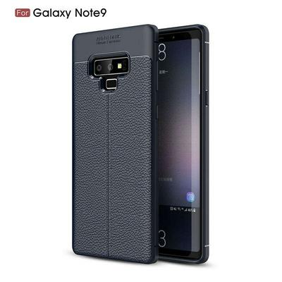 Skin Pattern PU Leather Coated Soft TPU Back Cover Case for Samsung Galaxy Note 9 - Navy Blue