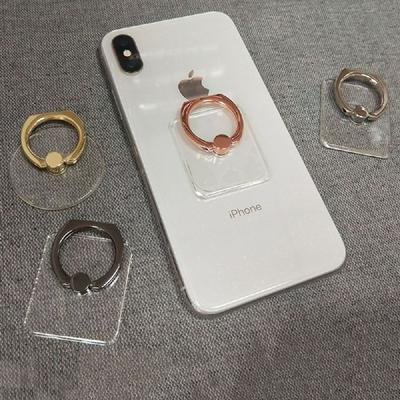 Transparent Acrylic Mobile Phone Finger Ring Buckle Stand Desktop Lazy Bracket-Random Color