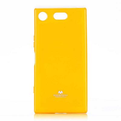 Mercury Goospery Jelly Series Glitter Powder Solid Color Soft TPU Back Cover Case for Sony Xperia XZ1 Compact - Yellow