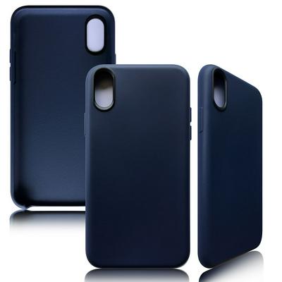 Double Color Classic Dermatoglyphs Soft TPU Back Cover Case for iPhone X - Navy Blue