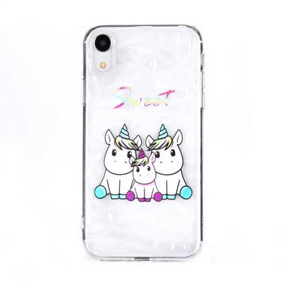 Color Painting Diamond Pattern Shockproof Soft Transparent TPU Back Cover Protective Case for iPhone XR 6.1 - Pegasus