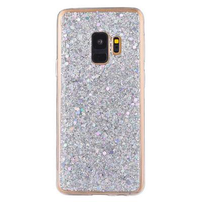 Bling Glitter Powder Soft TPU Back Cover Case for Samsung Galaxy S9 - Sliver