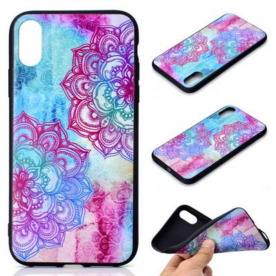 Colored Painting Soft TPU Back Cover Case for iPhone Xs Max 6.5 - Mandala