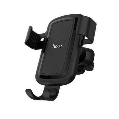 HOCO CW12 Delightful QC 3.0 Car Wireless Rapid Charger 10W Strong Grip Ball Joint Phone GPS Holder Cordless Charging Air Outlet Stand - Black