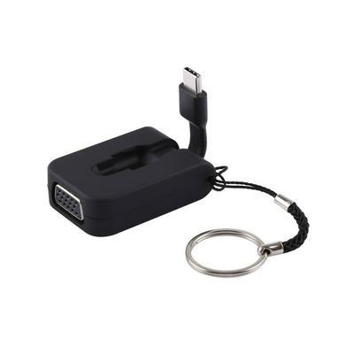 USB-C to VGA Mini Adapter, ARKTEK USB Type-C (Thunderbolt 3) to VGA Foldable Video Converter with Keychain Support 1080P 