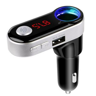 Bluetooth Wireless Vehicle Auto MP3 Player FM Transmitter Modulator Radio Adapter with USB Charger Handsfree Calls & Cigarette Lighter Power Adapter for Apple Android Cellphone