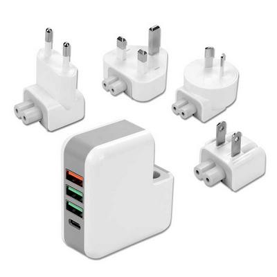 Koo-power KP-4U Quick USB Charger QC3.0 Type-C Port Phone Charger 5V 2.4A with US EU UA UK Plug