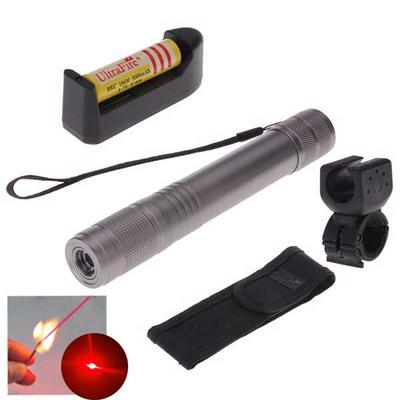 LT-603 Waterproof Red Laser Pointer Kits with Bicycle Handlebar and Battery - Silver