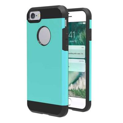 Detachable 2 in 1 Corselet TPU + PC Combination Case for iPhone 7 - Cyan