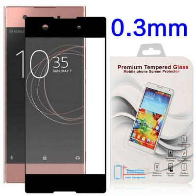 Anti Scratch 0.3mm 2.5D Arc Edge Full Screen Silk Printed Tempered Glass Screen Protector Film for Sony Xperia XA1 / Z6 - Black