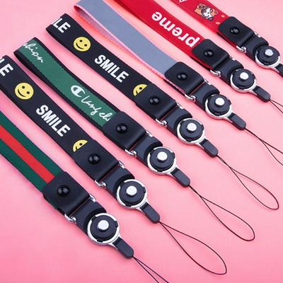 2-in-1 Buckle Detachable Mobile Phone Lanyard Webbing Short Type Anti-lost Wide Hanging Rope