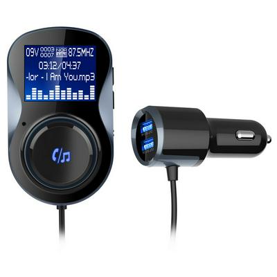 BC30 Bluetooth Car FM Transmitter Wireless Bluetooth Radio Adapter Receiver Car Charger Hands-Free Calling and 2 Ports USB Charger 5V/2.4A 
