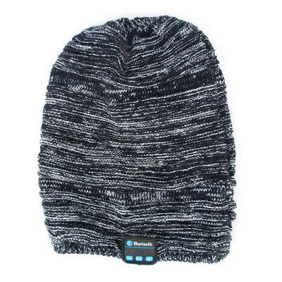 Keep Warm Rechargeable Bluetooth Music Beanie Hat Double Knit Skully Cap Wireless Stereo Headphone Headset Earphone Speakerphone Mic for Sports Christmas Gift 