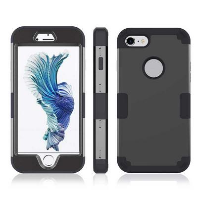 4.7 Inches 3 in 1 Detachable Hard PC + Soft Silicone Hybrid Back Cover Case for iPhone 7 - Black