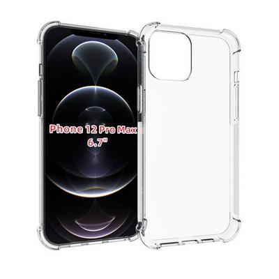 Anti-Fingerprint Non-Slip Waterproof Four Corners Shockproof Transparent Soft TPU Back Cover Protective Case for iPhone 12 Pro Max(6.7)
