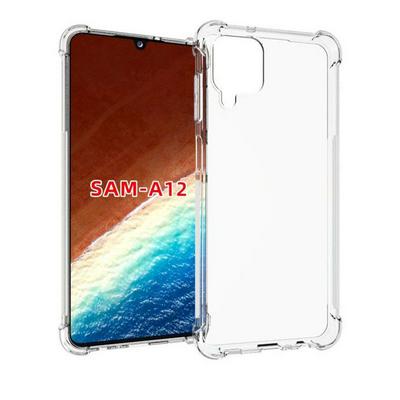 Anti-Fingerprint Non-Slip Waterproof Four Corners Shockproof Transparent Soft TPU Back Cover Protective Case for Samsung Galaxy A12