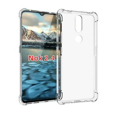 Anti-Fingerprint Non-Slip Waterproof Four Corners Shockproof Transparent Soft TPU Back Cover Protective Case for Nokia 2.4