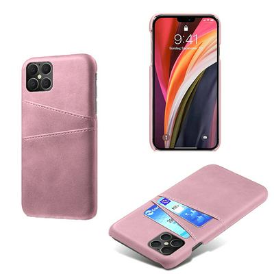 For iPhone 12/12 Pro (6.1) Extra Thinness Premium Cowhide Leather Vintage Shockproof All-Inclusive Hard PC + TPU with Card Slot Cover Case