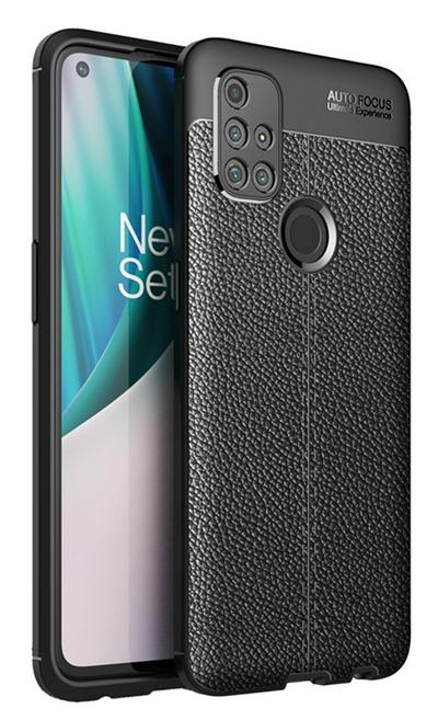 For OnePlus Nord N10 5G Lychee Pattern Shock Absorption Anti-drop Business Soft TPU Back Cover Case