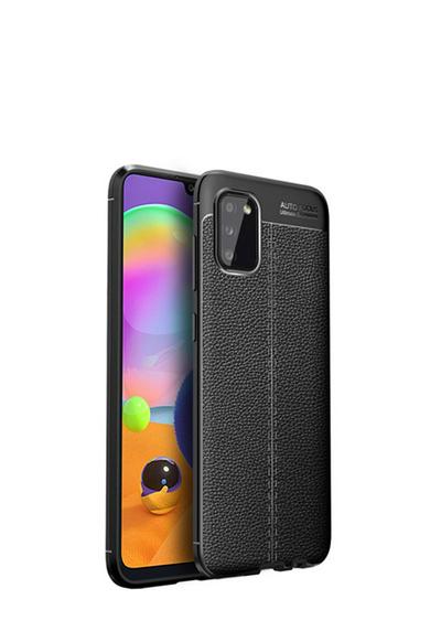 For Samsung Galaxy A02s European Version Lychee Pattern Shock Absorption Anti-drop Business Soft TPU Back Cover Case