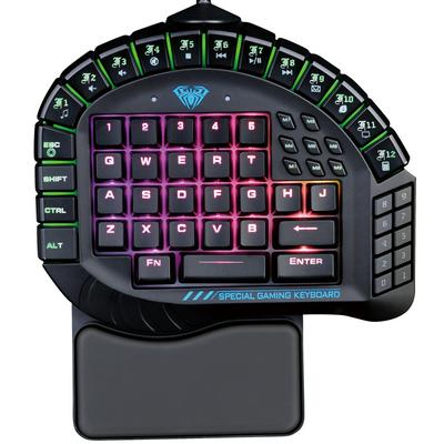AULA Single Hand Macro RGB Backlit Mechanical Keyboard Blue Switch PUBG Game Gamer One Hand Split Mini Gaming Keyboards Computer