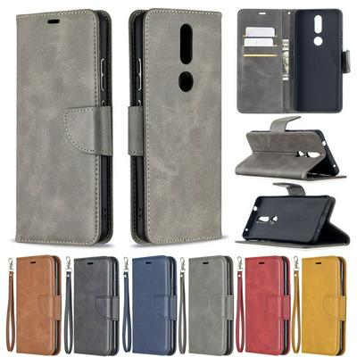 For Nokia 2.4 Solid Color Sheep Pattern Scratch Resistant Wallet Leather Case with Card Slots&Stand Function