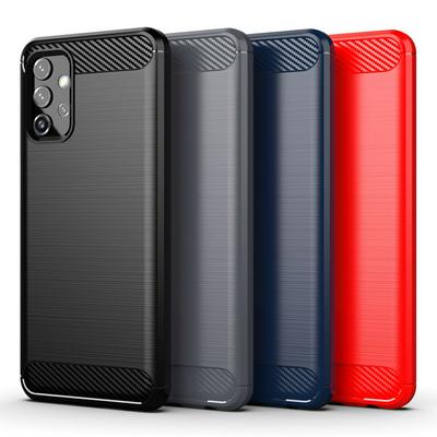For Samsung Galaxy A32 4G Carbon Fiber Drawing Series Scratch Resistant Shock Absorption Soft TPU Back Cover Case