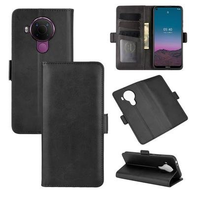 For Nokia 5.4 Double Buckle Side Flip Scratch Resistant PU Leather Wallet Phone Case
