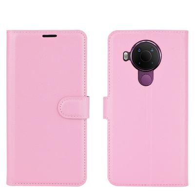 For Nokia 5.4 Lychee Pattern Folio Flip Leather Wallet Phone Case with Stand and Card Slots Function