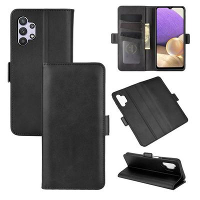 For Samsung Galaxy A32 4G Double Buckle Side Flip Scratch Resistant PU Leather Wallet Phone Case
