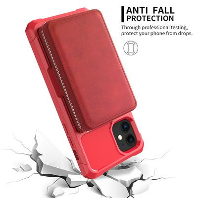 For iPhone 11(6.1) Multi-function Back Cover Zipper Wallet Style Leather Protective Case