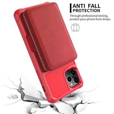 For iPhone 11 Pro(5.8) Multi-function Back Cover Zipper Wallet Style Leather Protective Case