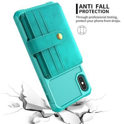 For iPhone X / XS Multi-function 10 Card Slots Anti-fall Wallet Style Leather Protective Cover