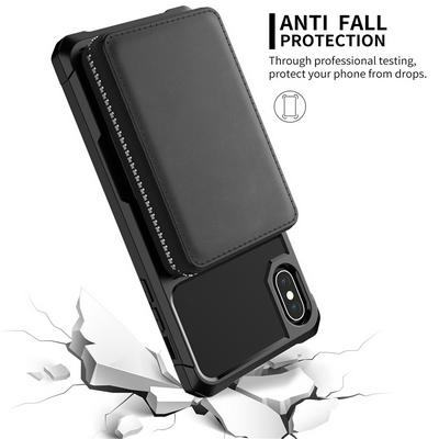 For iPhone X / XS Multi-function Back Cover Zipper Wallet Style Leather Protective Case